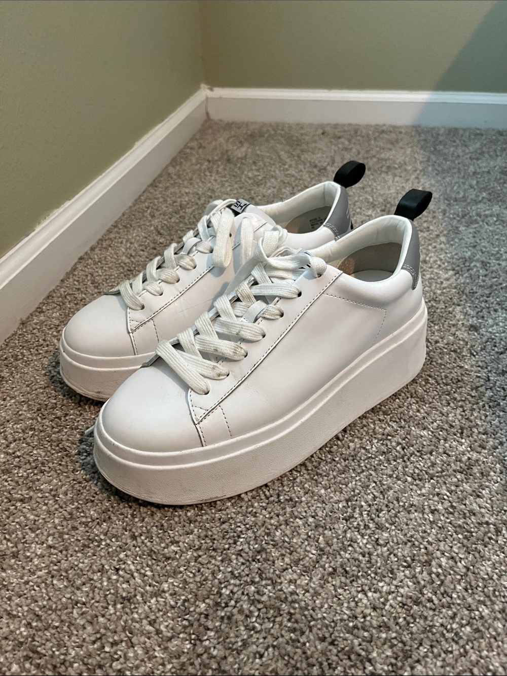 Ash White Platform Lace-Up Sneakers **needs cleaning** size 40